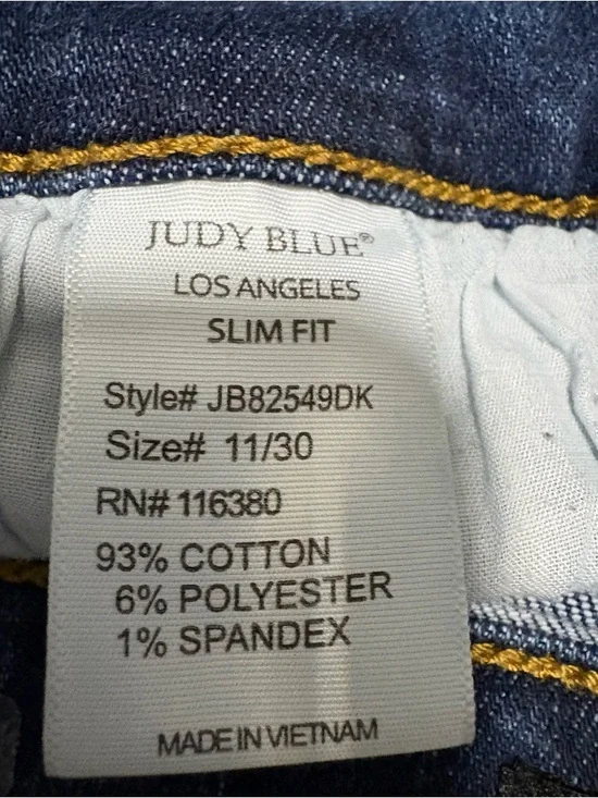 Judy Blue Women’s Slim Fit Dark Denim Jeans. Size 11/30 - Picture 10 of 11